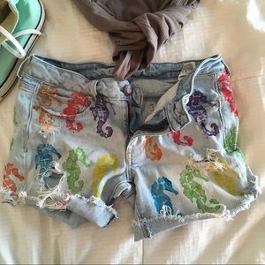 Rainbow Seahorse Jorts